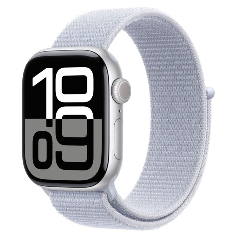 Apple Watch Series 10 GPS 42mm Silver Aluminium Case with Blue Cloud Sport Loop