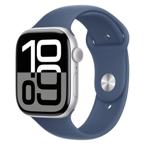 Apple Watch Series 10 GPS 42mm Silver Aluminium Case with Denim Sport Band - S/M - East EU