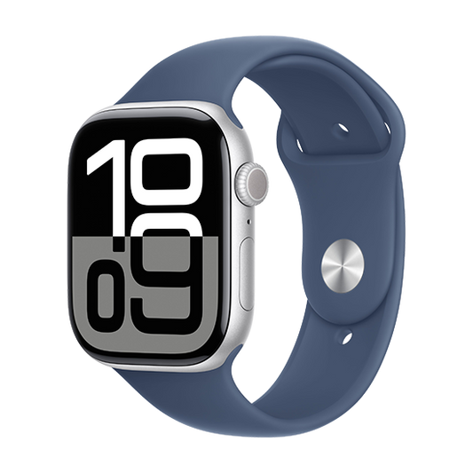 Watch Apple Watch Series 10 GPS 46mm Silver Aluminium Case with Sport Band M/L - Denim