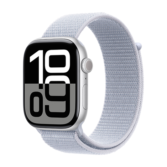 Watch Apple Watch Series 10 GPS 46mm Silver Aluminium Case with Sport Loop - Blue Cloud