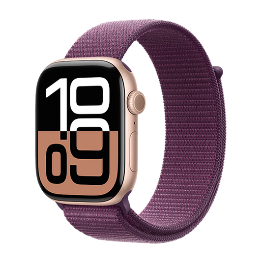 Watch Apple Watch Series 10 GPS 46mm Rose Gold Aluminium Case with Sport Loop - Plum