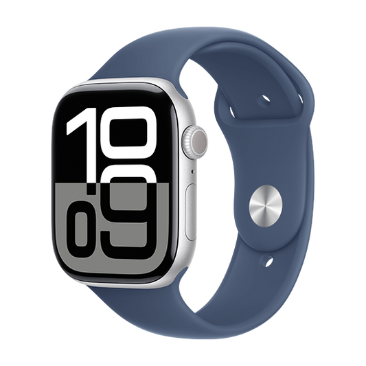 Watch Apple Watch Series 10 GPS 46mm Silver Aluminium Case with Sport Band S/M - Denim