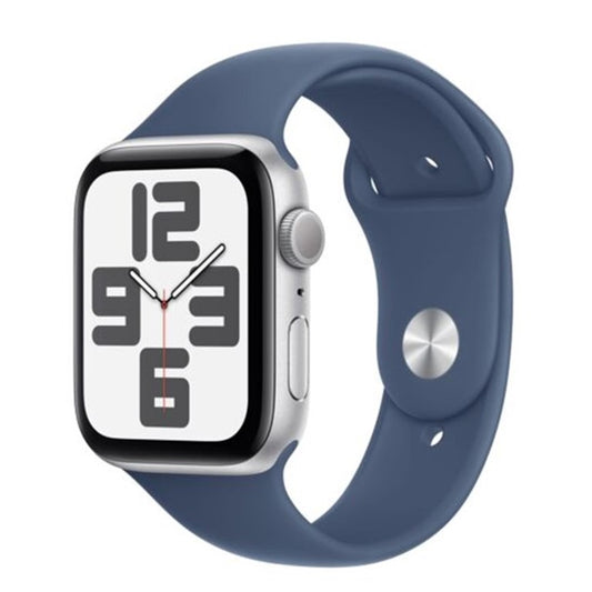 Apple Watch SE GPS 44mm Silver Aluminium Case with Denim Sport Band - S/M - EU