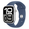 Apple Watch Series 10 GPS 42mm Silver Aluminium Case with Denim Sport Band - S/M