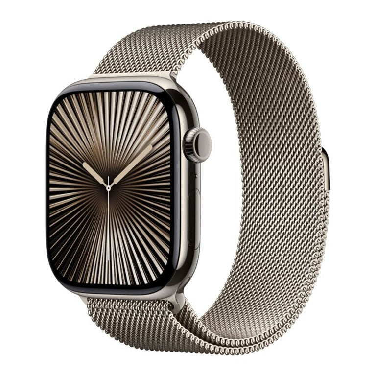 Apple Watch Series 10 GPS + Cellular 46mm Natural Titanium Case with Natural Milanese Loop - S/M