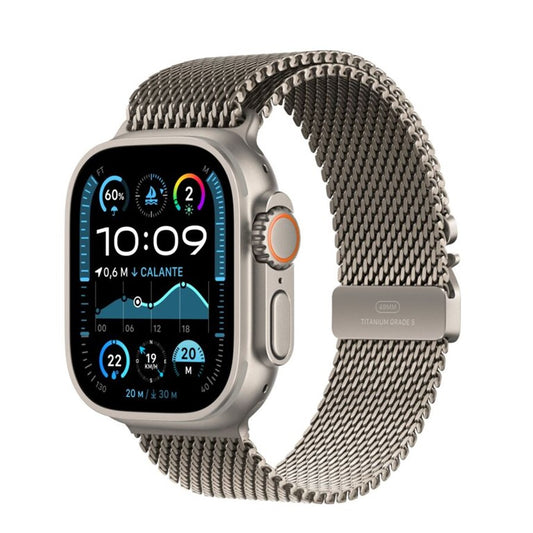 Apple Watch Ultra 2 GPS + Cellular 49mm Natural Titanium Case with Natural Titanium Milanese Loop - L - EU