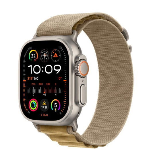 Apple Watch Ultra 2 GPS + Cellular 49mm Natural Titanium Case with Tan Alpine Loop - Medium